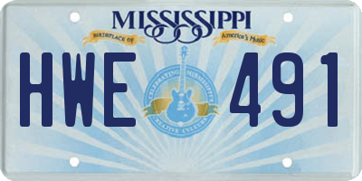 MS license plate HWE491