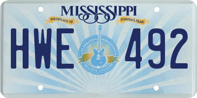 MS license plate HWE492