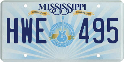 MS license plate HWE495