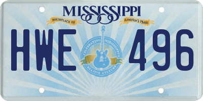 MS license plate HWE496