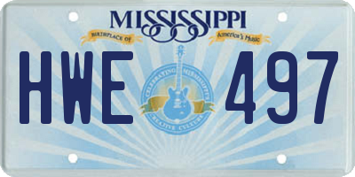 MS license plate HWE497
