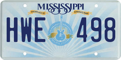 MS license plate HWE498