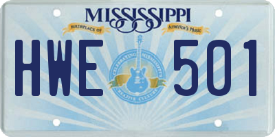 MS license plate HWE501
