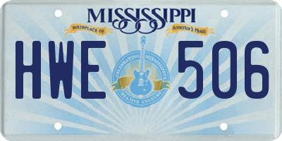MS license plate HWE506