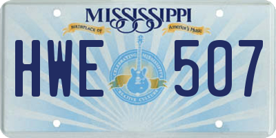 MS license plate HWE507