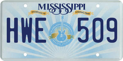 MS license plate HWE509