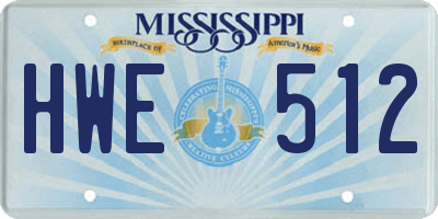 MS license plate HWE512