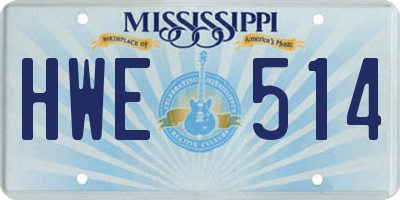 MS license plate HWE514