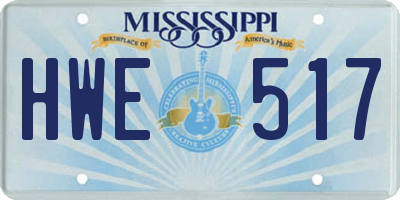 MS license plate HWE517