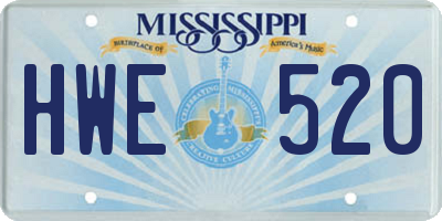 MS license plate HWE520