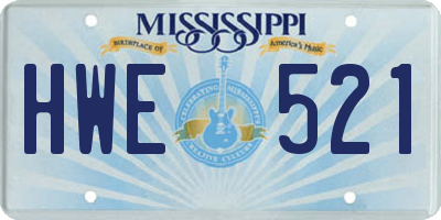 MS license plate HWE521