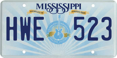 MS license plate HWE523