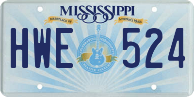 MS license plate HWE524