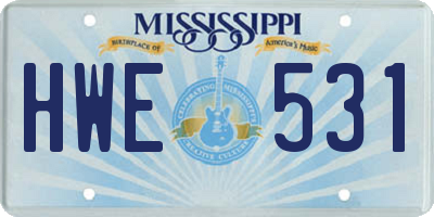 MS license plate HWE531