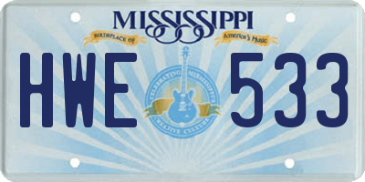 MS license plate HWE533