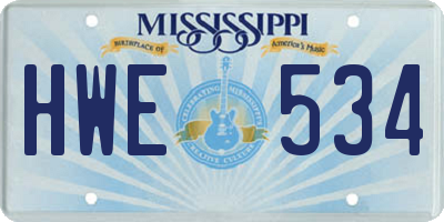 MS license plate HWE534