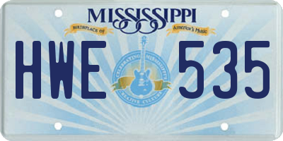 MS license plate HWE535