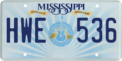 MS license plate HWE536