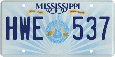 MS license plate HWE537