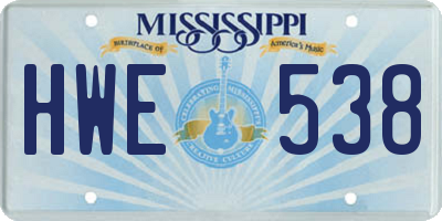 MS license plate HWE538