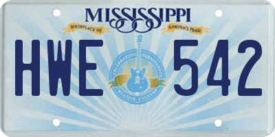 MS license plate HWE542