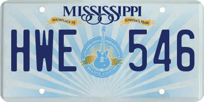 MS license plate HWE546