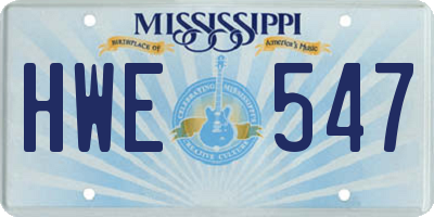 MS license plate HWE547