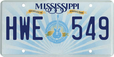 MS license plate HWE549