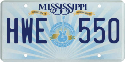 MS license plate HWE550