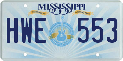 MS license plate HWE553