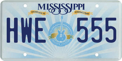 MS license plate HWE555