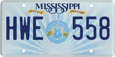 MS license plate HWE558