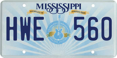 MS license plate HWE560