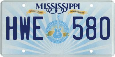 MS license plate HWE580