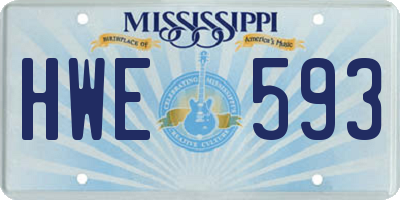 MS license plate HWE593