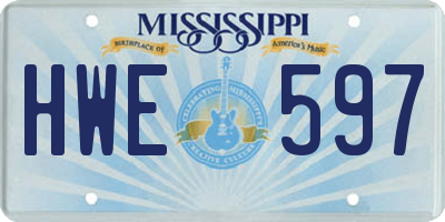 MS license plate HWE597