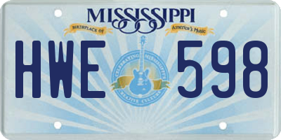 MS license plate HWE598