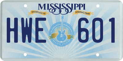 MS license plate HWE601