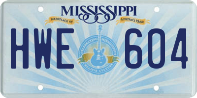MS license plate HWE604