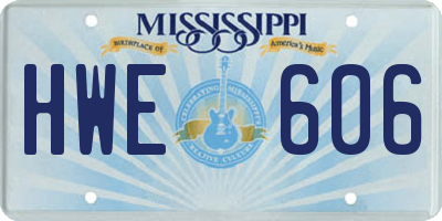 MS license plate HWE606