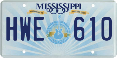 MS license plate HWE610