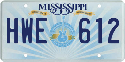 MS license plate HWE612