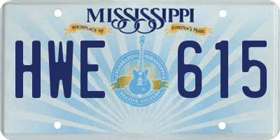 MS license plate HWE615