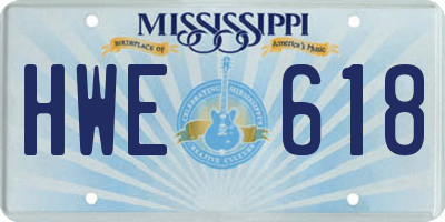 MS license plate HWE618