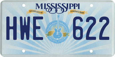 MS license plate HWE622
