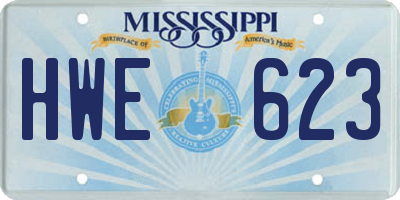 MS license plate HWE623