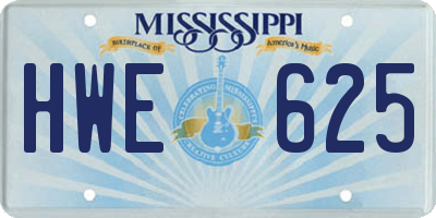 MS license plate HWE625
