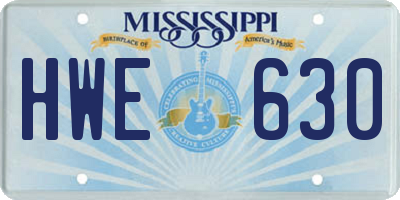 MS license plate HWE630