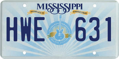 MS license plate HWE631
