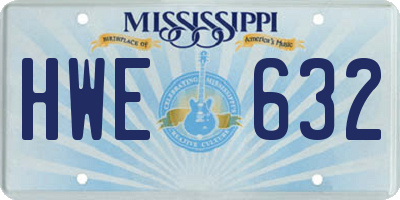 MS license plate HWE632